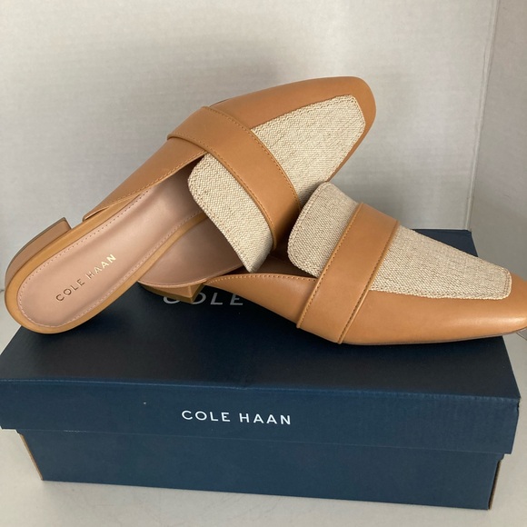 Cole Haan Pasha Mule in Leather and Canvas - Picture 1 of 7